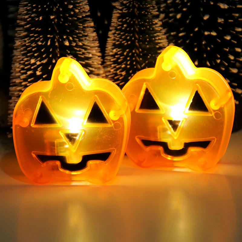 Halloween fiesta decoración electrónica LED noche luz nueva calabaza luz ambiente calabaza decoración plana calabaza vela
