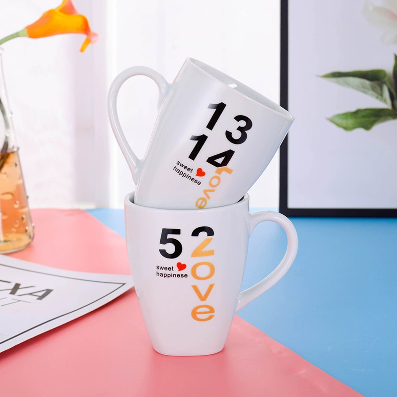 Оптовая Cartoon Ceramic Cup 520 Couple Smok Malker Cup Cup Coffee Cup Water Cup Advertising Gift