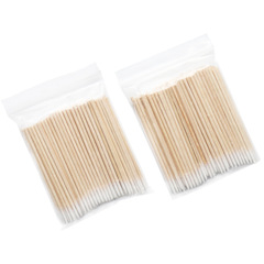 Wholesale disposable cleaning cotton swabs wooden pointed cotton swabs with embroidery embroidery makeup cotton swabs