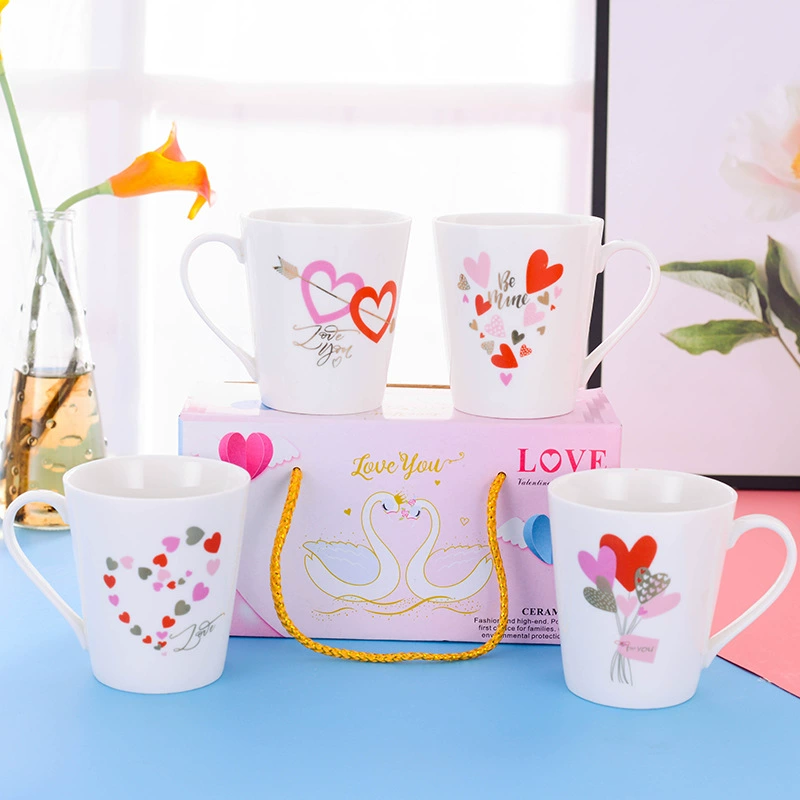 Оптовая Cartoon Ceramic Cup 520 Couple Smok Malker Cup Cup Coffee Cup Water Cup Advertising Gift