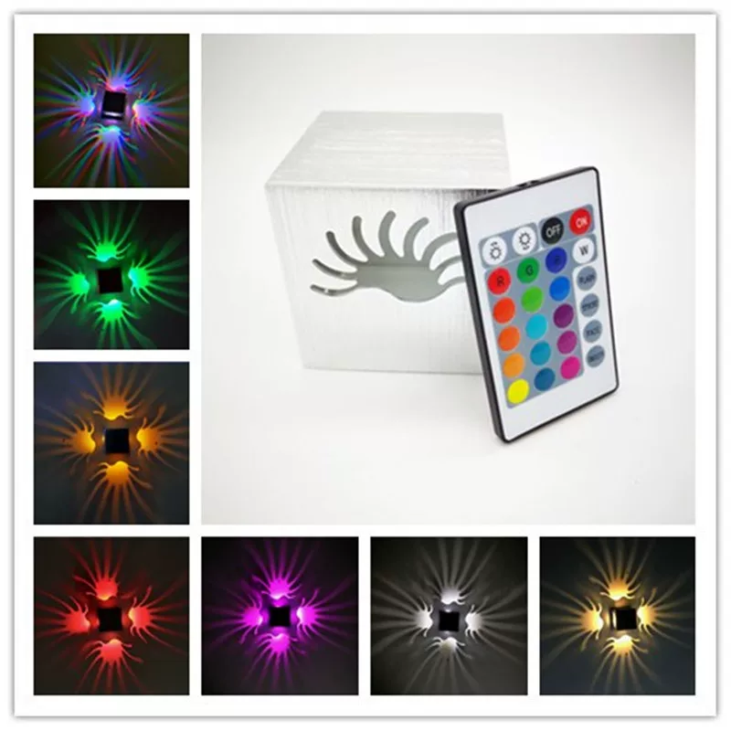 LED квадратная креативная бра для спальни, освещение коридора, 3W