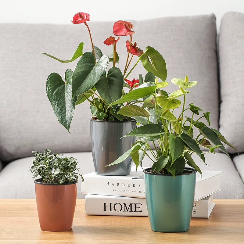 Автоматический абсорбирующий ленивый горшок из смолы имитация керамики творческий зеленый горшок с редиской гидропонный пластиковый цветочный горшок оптом