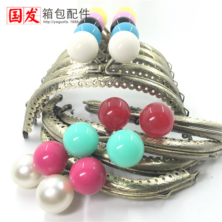 12.5CM arco dragón-fénix encaje dulce boca de oro 20MM cabeza de perlas bronce 24 colores 0358 - GT