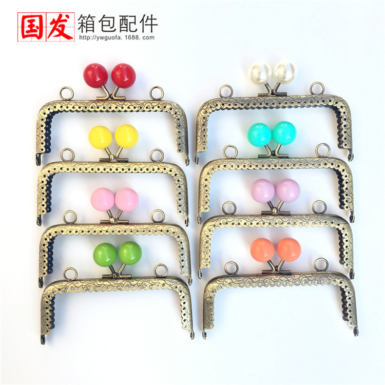 12,5 CM cuadrado dragón fénix flor encaje cabeza de caramelo boca oro 20MM cuentas de caramelo grandes 0367-GT