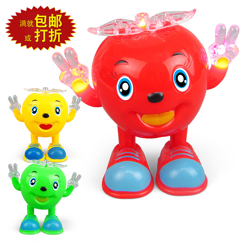 Niños columpio eléctrico cantando baile Pequeña Manzana iluminación rompecabezas niño bebé puesto Venta caliente juguetes al por mayor