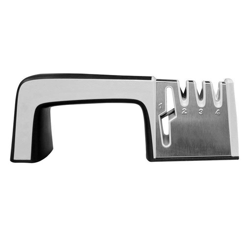 Four-in-one stainless steel knife sharpener, four-stage handheld quick sharpening stone stick for sharpening scissors, handle