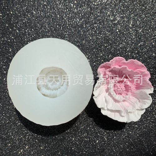 3D three-dimensional poppy flower silicone mold peony bud rose crystal drip mold aromatherapy handmade soap