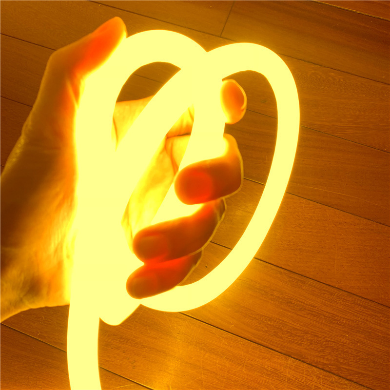 Flexible circular neon light, 220V, 360-degree luminous, suitable for signage, lighting projects, advertising, outdoor use, waterproof, and wedding services.