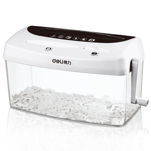 Deli shredder 9935 can shred credit card disc A4 mini household small hand-cranked manual shredder