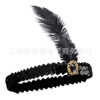 1920s Gatsby party with a beads and feather head with a ladies ball party decorative headband ostrich hair band