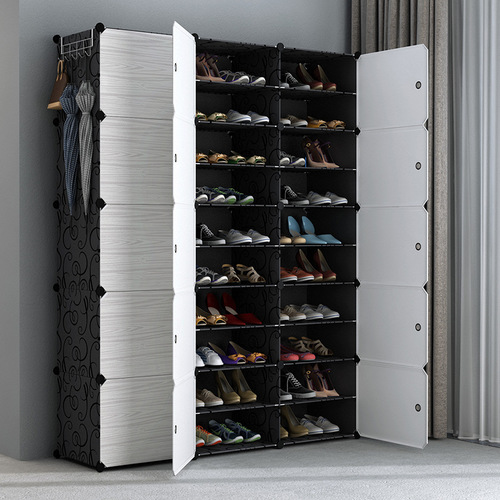 Simple Steel Frame Shoe Rack Entryway Shoe Shelf Economical Home Space Saving Assembly Dustproof Dormitory Storage Display Rack