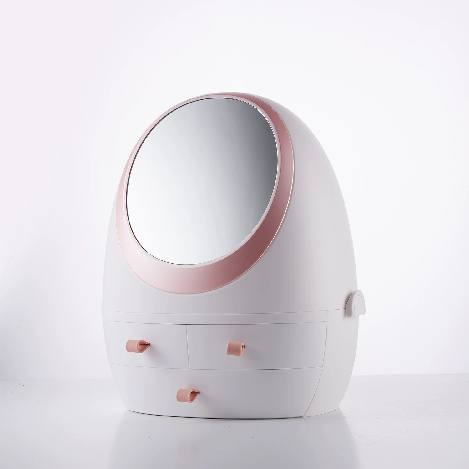 Handheld Makeup Storage Box with LED Mirror, ABS Plastic, 31×22×34 cm, Drawer Organizer