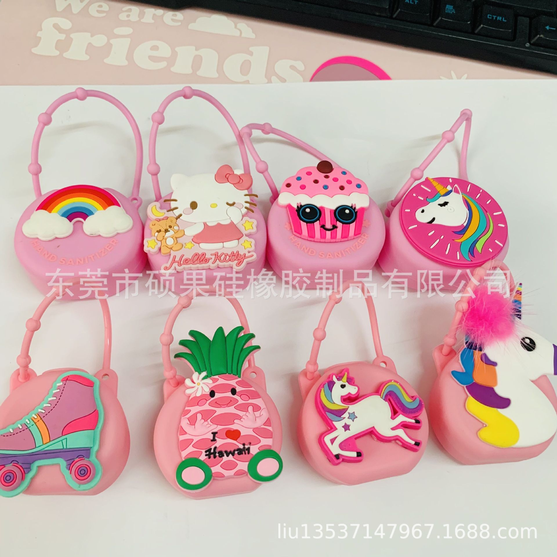 40ML儿童便携洗手液瓶套 便携户外滴胶PVC卡通瓶套