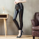 Pu bright plus size leather pants women's fleece-lined thick leggings outer wear 2024 autumn and winter new high waist tight long pants