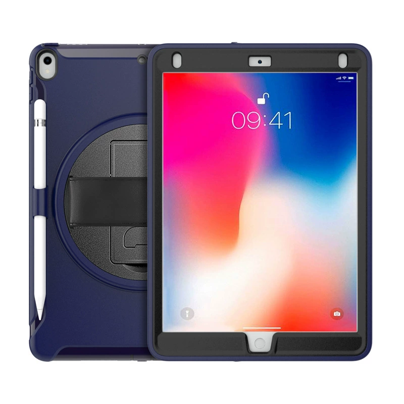 适用iPad Pro 10.5真皮手带PC旋转支架平板保护壳ipad5 6防摔套