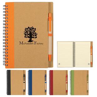Brown Packing Paper Fabric Splicing Cover Notebook Hand Ledger Kraft Paper Notepad Notebook with Pen Can Be Customized