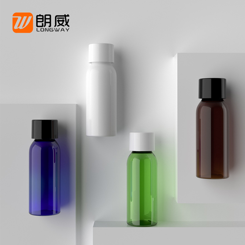 30ml hombro redondo botella de cubierta ordinaria cosmética agua hidratante agua sub-botella de plástico botella vacía con tapón interior