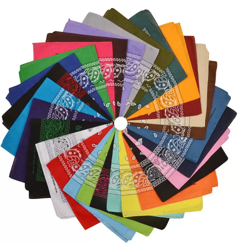 【可印logo】新款腰果花方巾 全棉印花头巾 街舞嘻哈方巾 大手帕