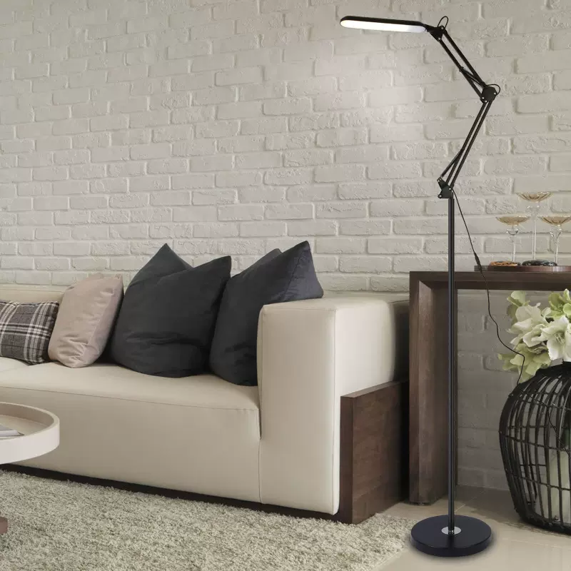 LED简约软管办公学习护眼家居折叠铁艺北欧美式钢琴酒店落地灯