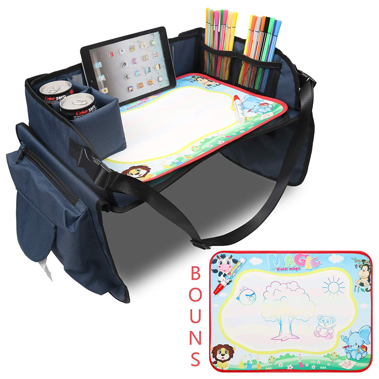 Factory Customized New 600D Polyester Fiber Kidsren's Travel Tray Portable Car Kidsren's Toy Tray