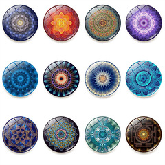 曼陀羅花神聖的斯里蘭卡水晶玻璃冰箱貼創意家居裝飾磁性白板貼