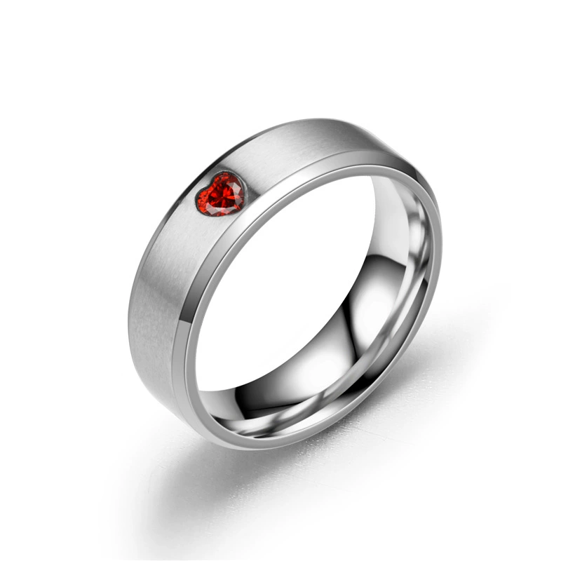 Модная zirconium из нержавеющей стали, кольцо, украшение для любимого, аксессуар, европейский стиль, микро инкрустация, (跨境 торговля), оптом