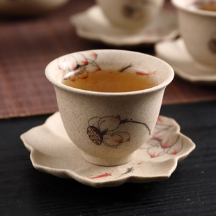 Pottery Craft Tea Cup Tea Tasting Cup Celadon Carp Tea Cup Kung Fu Tea Set Tea Cup Mat Lotus Small Tea Cup Small Wine Cup