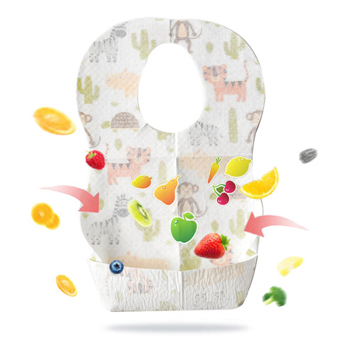 Baby disposable bib for eating, baby saliva napkin, children's waterproof feeding meal bib pocket, portable when going out