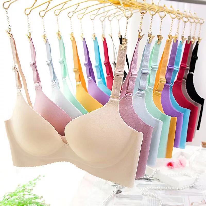 Hua Meili Summer One-Piece Glossy Women's Underwear Thick Cup Push-Up Wireless Bra 3212