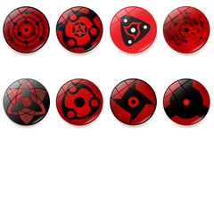 Naruto Sharingan Fridge Magnet, Time Gem Magnetic Glass Home Whiteboard Sticker Decorative Item, 25mm