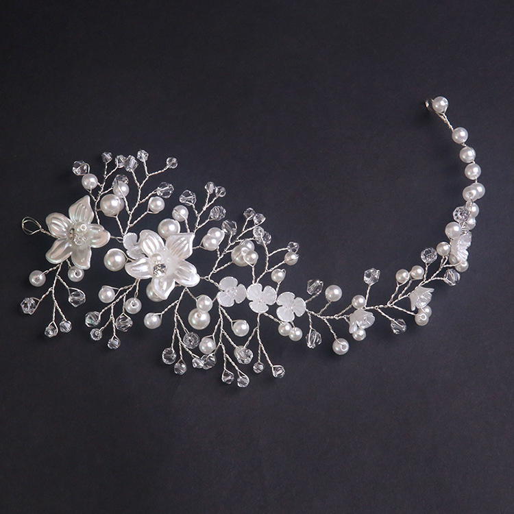 Tocado DE BODA coreano flor hecha a mano joyería nupcial boda updo accesorios cristal perla corona fábrica al por mayor