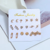 Fashionable earrings, jewelry, set, accessory, European style