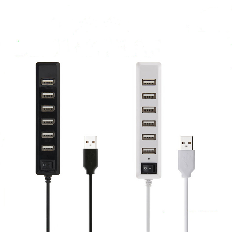 USB hub7 Puerto Hub con Interruptor USB extensor USB divisor de un arrastre siete 2,0 Hub