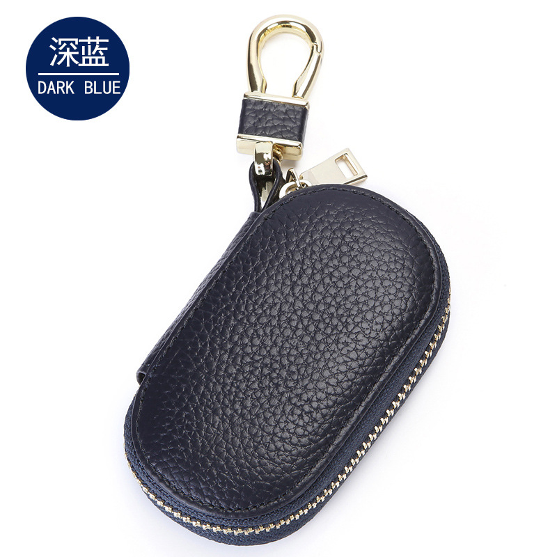 La primera capa de piel de vaca modelo universal con cremallera para llaves de coche 2024 moda nuevo conjunto de llaves fabricante al por mayor