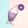 Nail sequins, wallet, coins, children's small bag, two-color bag strap