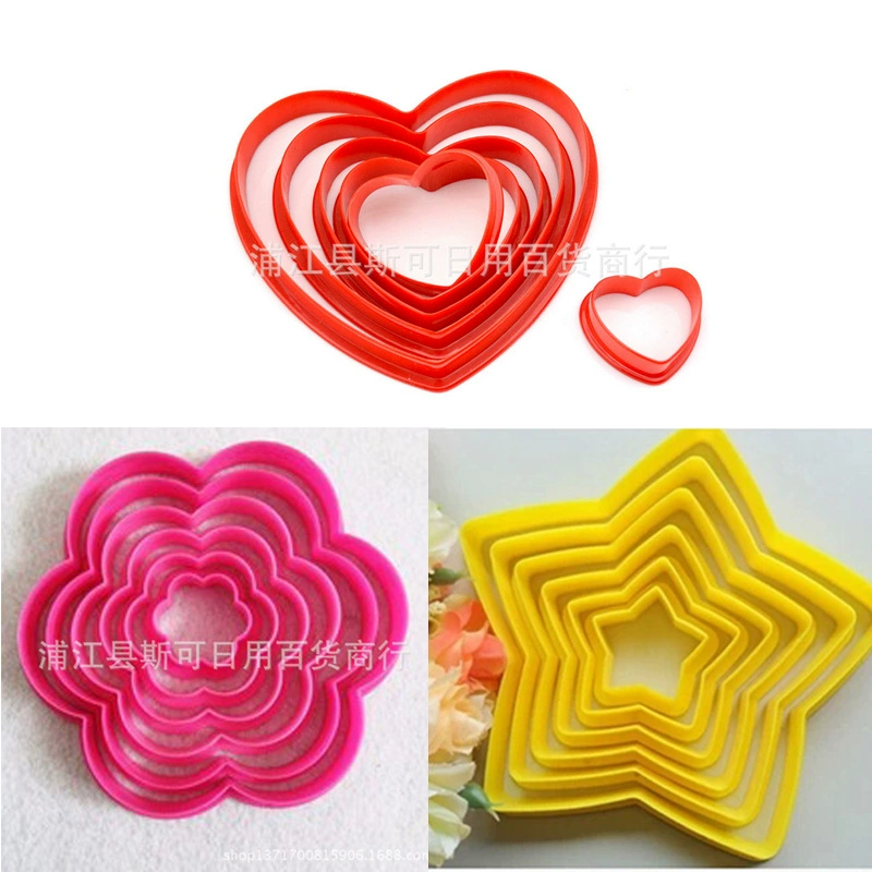 Форма для выпечки помадки, печенья, пятиконечная звезда, цветение сливы, форма для печенья в форме сердца, ананаса, форма для резки, пластиковая форма