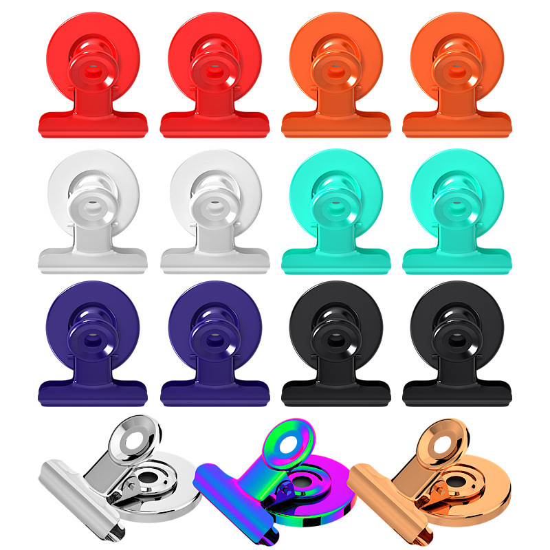 Colorful Refrigerator Magnetic Clips, In-Stock 31mm Metal Magnet Clips, Strong Magnetism, Round Magnetic Clips, Shelf Magnetic Clips