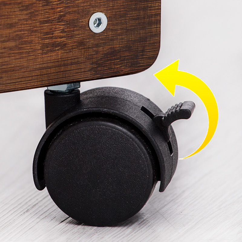 Gabinete lateral móvil de madera maciza con ruedas estante de té sala de estar pequeña mesa de café simple sofá mesa auxiliar mesita de noche