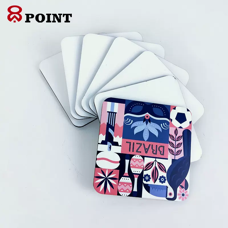 厂家直销热转印木质杯垫 热转印杯垫个性DIY杯垫方形MDF杯垫批发