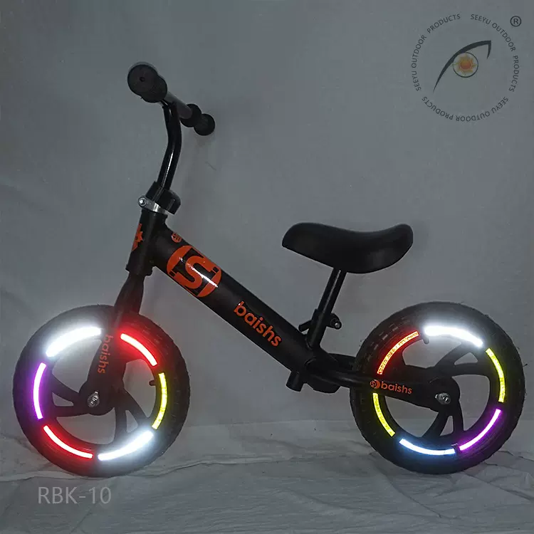 跨境专供现货彩色自行车车圈轮胎反光贴纸 彩色儿童平衡车反光贴