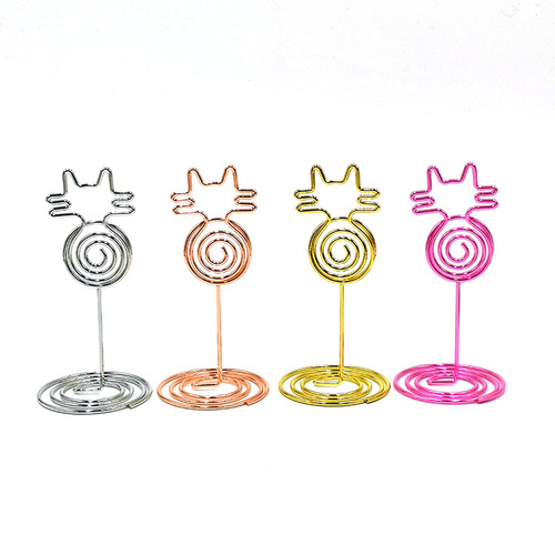 Cartoon Cat Business Card Holder Creative Desk Card Seat Holder Metal Notepad Clip Message Clip Wedding Photo Clip