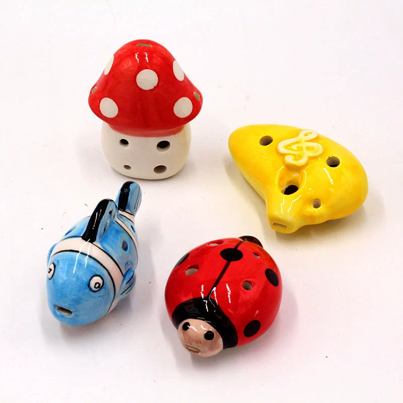 Оптовый короткий рот - Potaro 6-отверстий Junior Sixth Learning Six -Pacial Middle Sound Cracking Tattoos Hand -painted Hand -painted