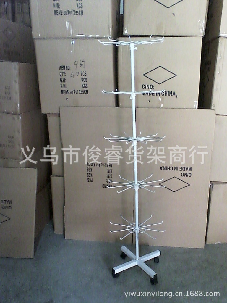 厂家热销一个起批铁丝七层旋转围巾袜子架手机配件架小百货展示架