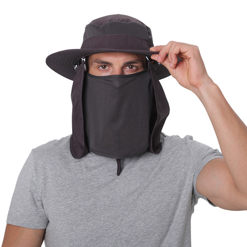 Outdoor hat men's sun hat summer sun protection fisherman hat quick-drying sun hat detachable hiking hat fishing hat