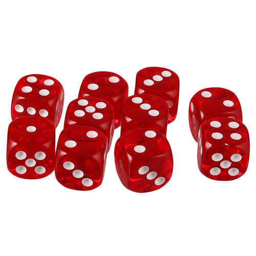A smaller 14th acrylic transparent red crystal die, tabletop game accessory, 1.4cm, made of brand new material
