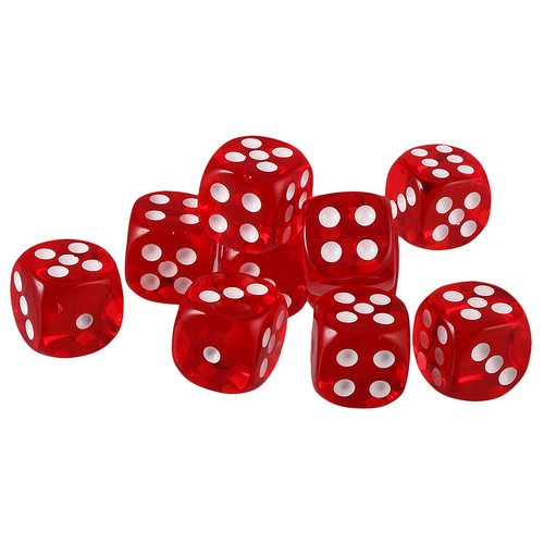 A smaller 14th acrylic transparent red crystal die, tabletop game accessory, 1.4cm, made of brand new material