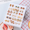 Earrings, set, accessory, simple and elegant design, 18 pair