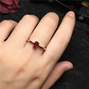 Brand retro design ring with crystal, accessory, simple and elegant design, Japanese and Korean