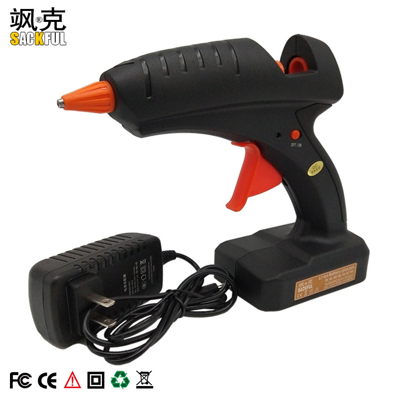 SACKFUL/飒克牌厂家直供跨境电商大胶棒12V80W充电锂电池热熔胶枪