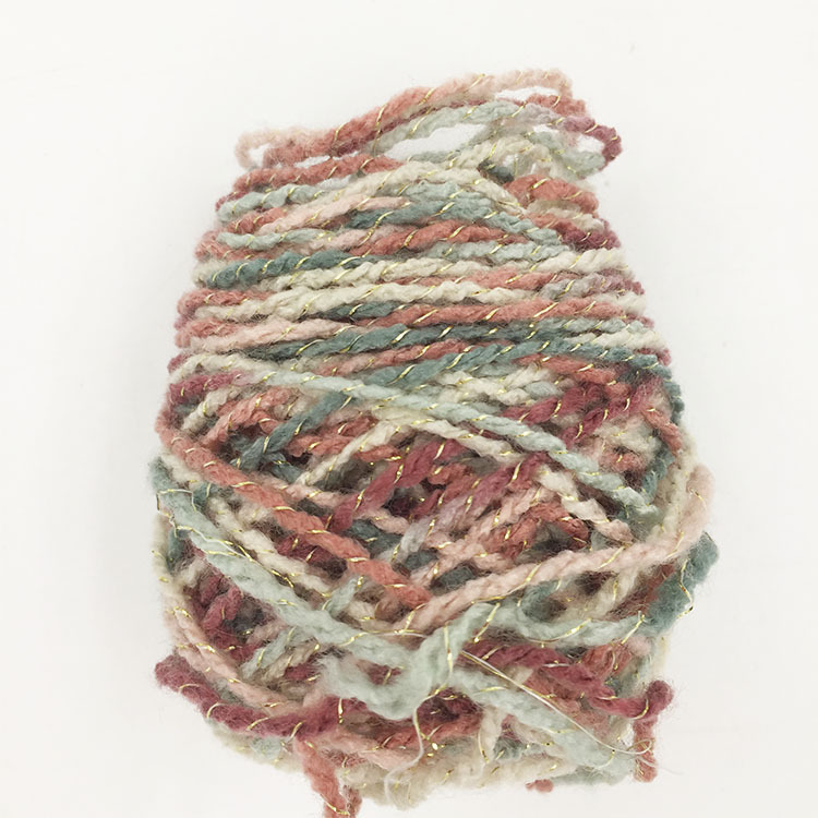 厂家供应8支双股包金丝TT纱特种纱 DIY手工毛衣帽子围巾花式纱、